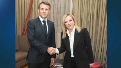 Italy's new PM Giorgia Meloni meets French President Macron in Rome