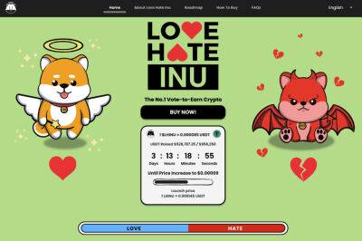 Love Hate Inu Presale Blasts Past $500k, Only 3 Days and $430k Before Stage 2 Price Increase